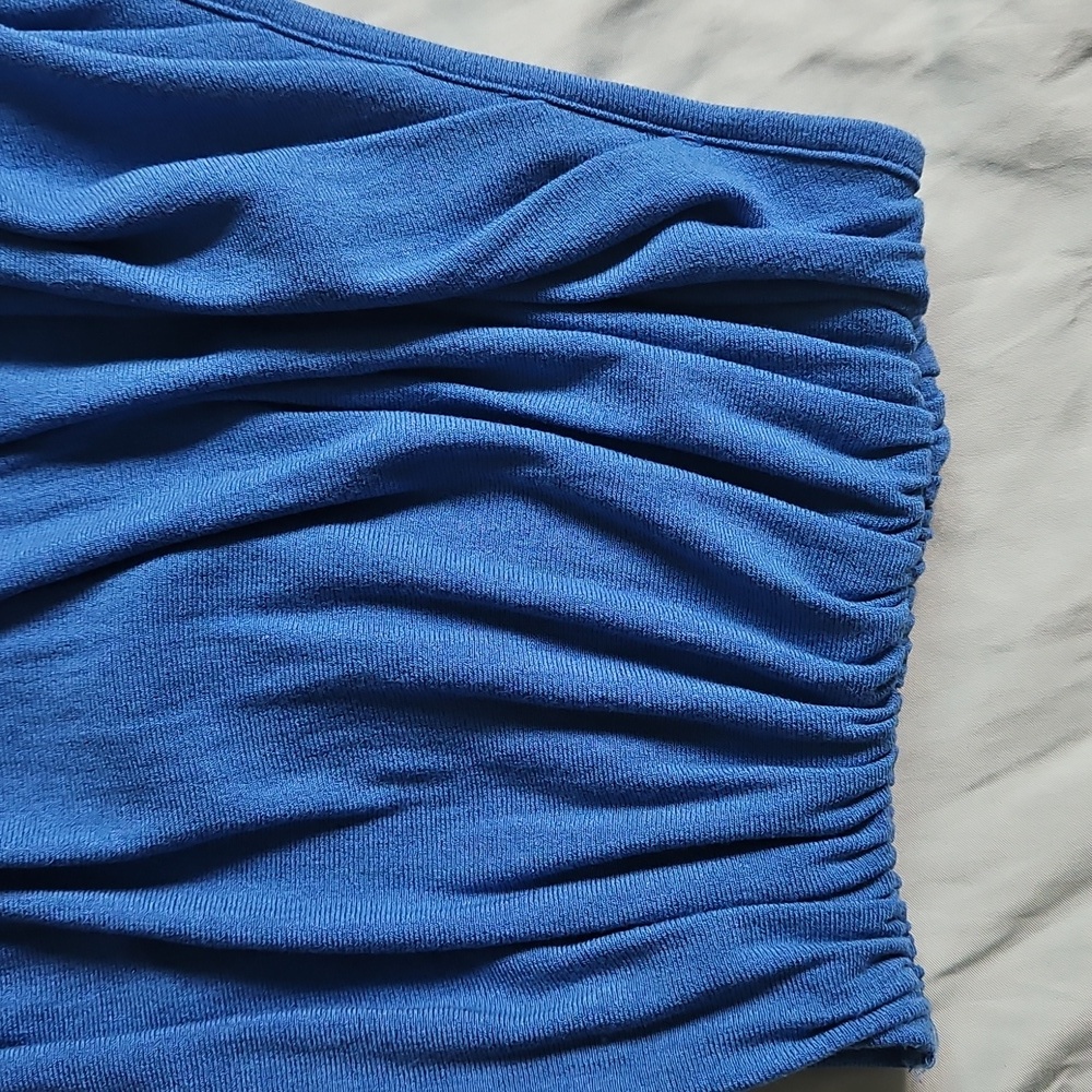 SHEIN Blue Asymmetrical Ruched Tank Top, Size M - Picture 4 of 5